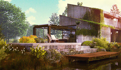 Concept residential house 3d